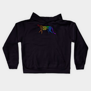 Rainbow Cheetah (black) Kids Hoodie